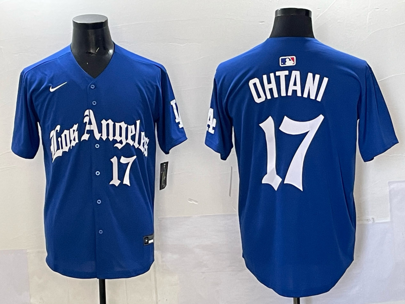 Men Los Angeles Dodgers #17 Ohtani Blue 2025 Nike MLB Jersey style 005